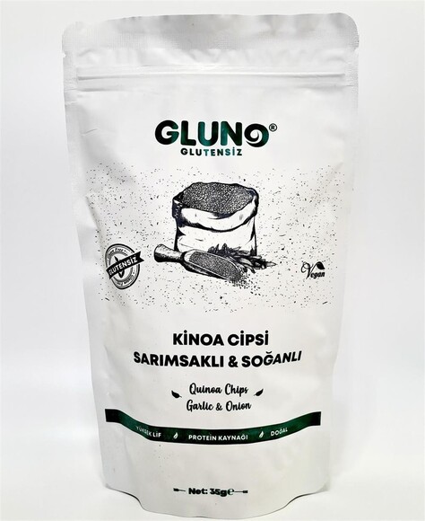 GLUNO GLUTENSİZ KİNOA CİPSİ SARIMSAKLI SOĞANLI 35GR